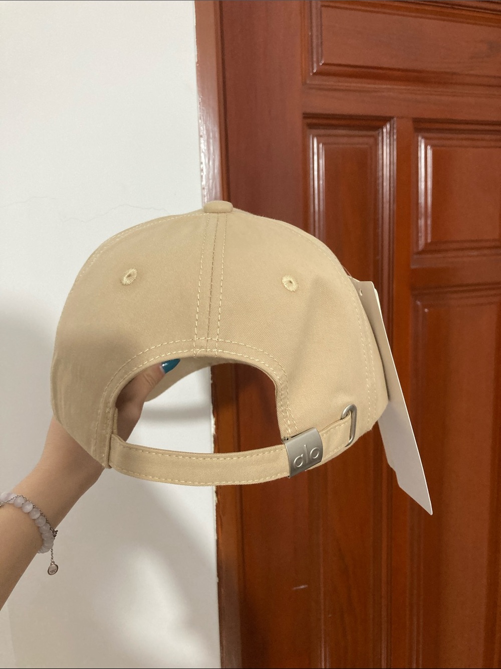Alo Classic Logo Baseball Cap in Beige - Picture 3 of 3